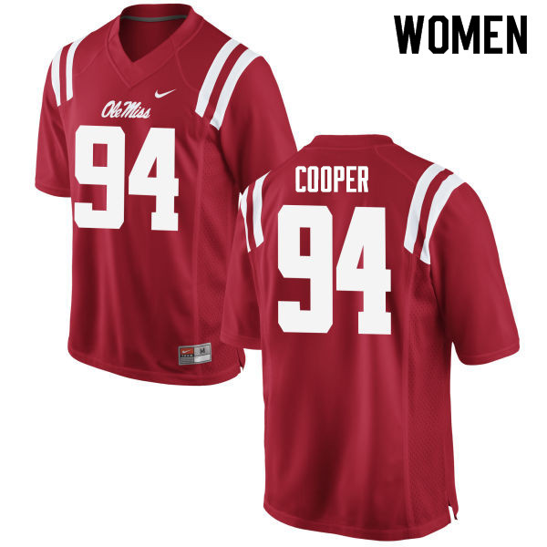 Jack Cooper Ole Miss Rebels NCAA Women's Red #94 Stitched Limited College Football Jersey HCP5258JF